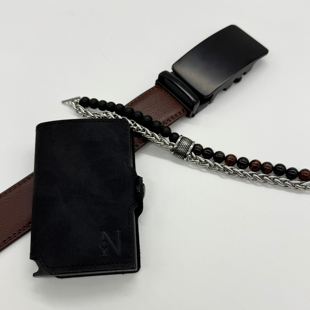 Pack Cinturón automático + Billetera New Concept + Pulsera Magnum