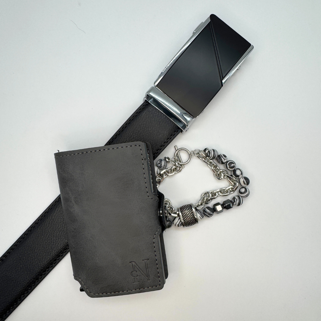 Pack Cinturón automático + Billetera New Concept + Pulsera Magnum