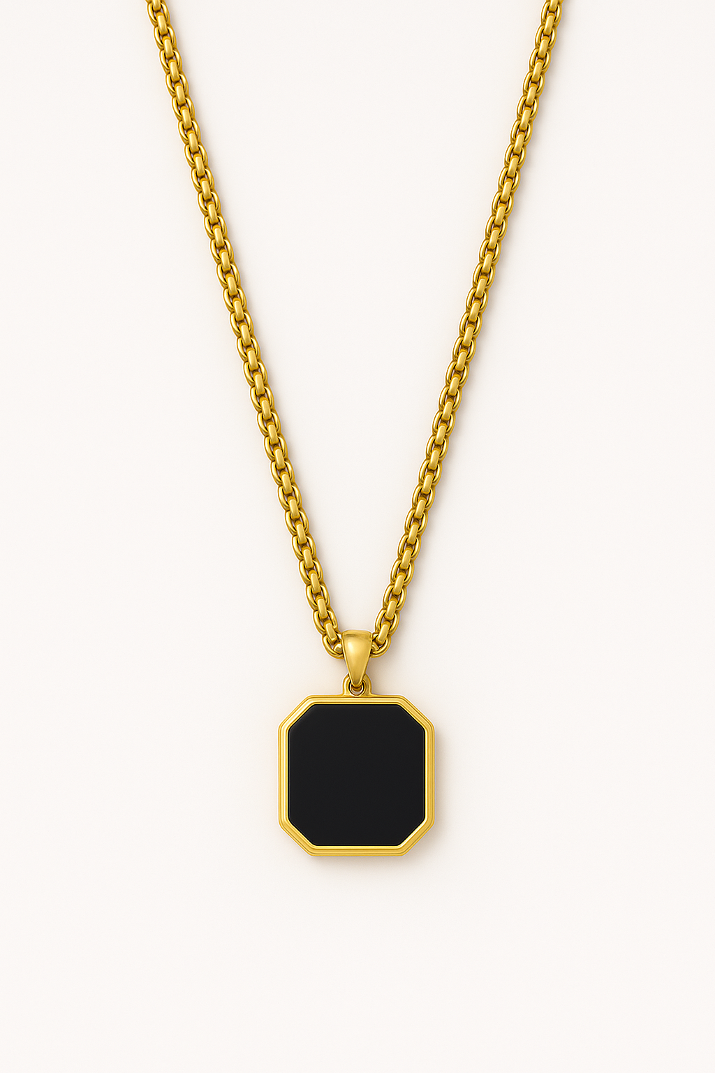 Collar hombre colgante dorado biselado acero New Concept Chile Octavus Gold