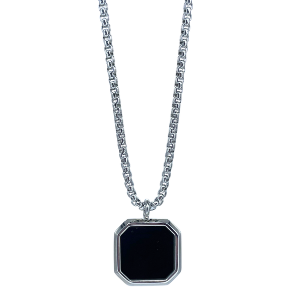 Collar hombre colgante plateado personalizable acero New Concept Chile Octavus Silver