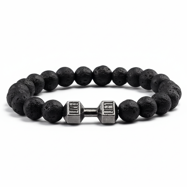 Pulsera hombre piedra volcánica dije mancuerna deportiva New Concept Chile Titan Grip