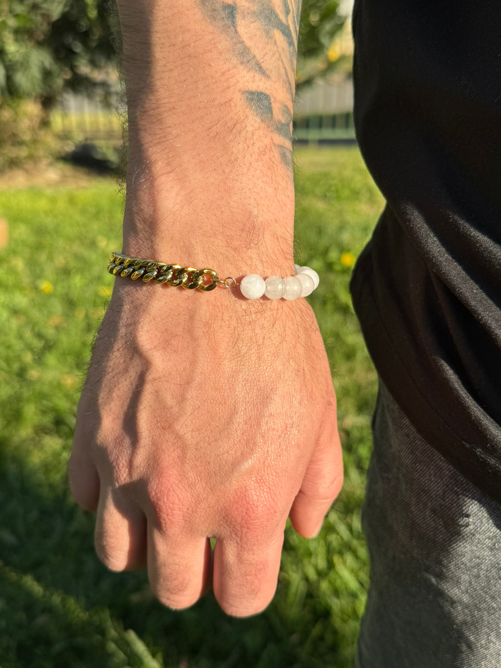 Pulsera Chain & Stone Gold