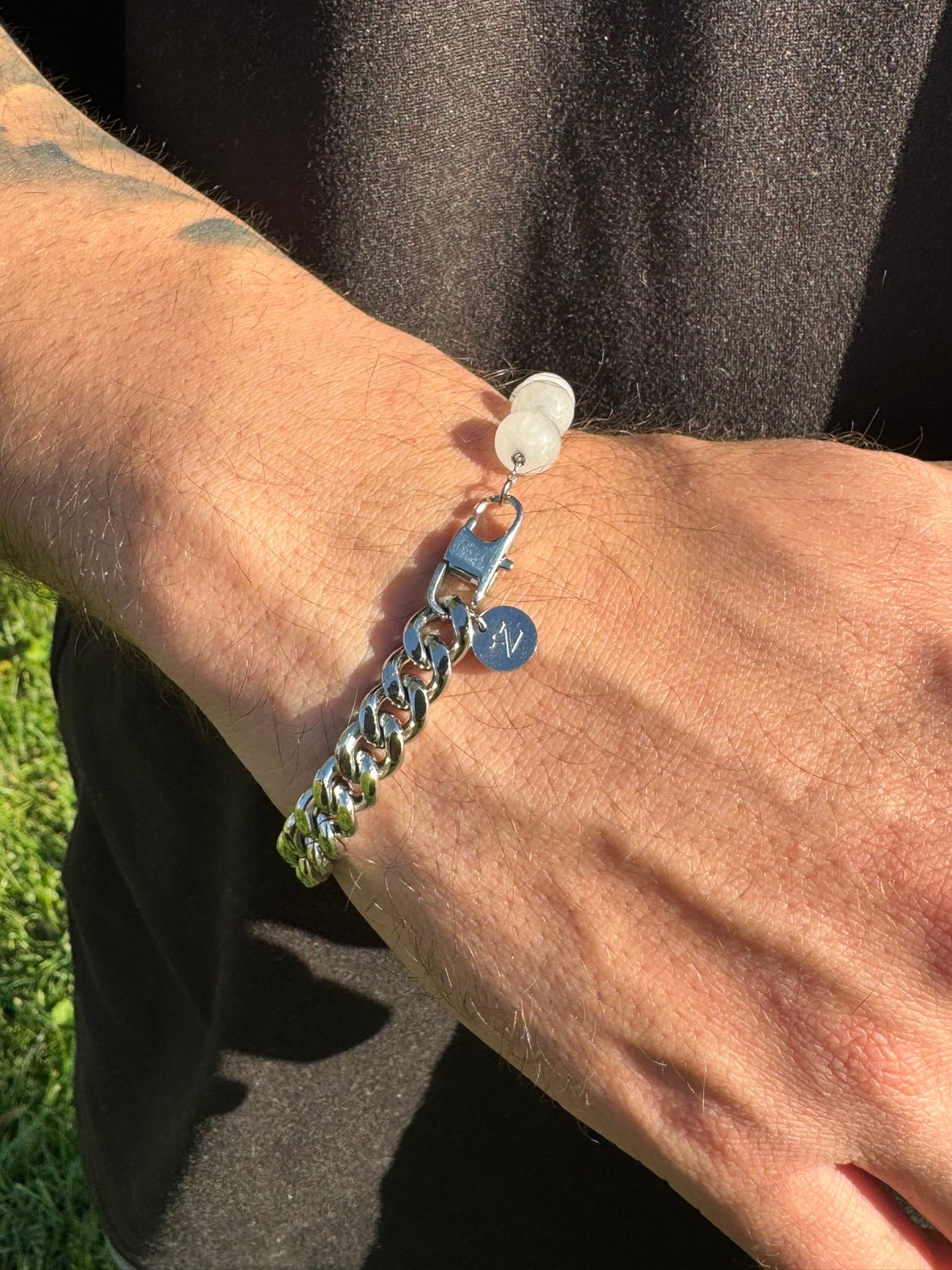 Pulsera Chain & Stone Silver