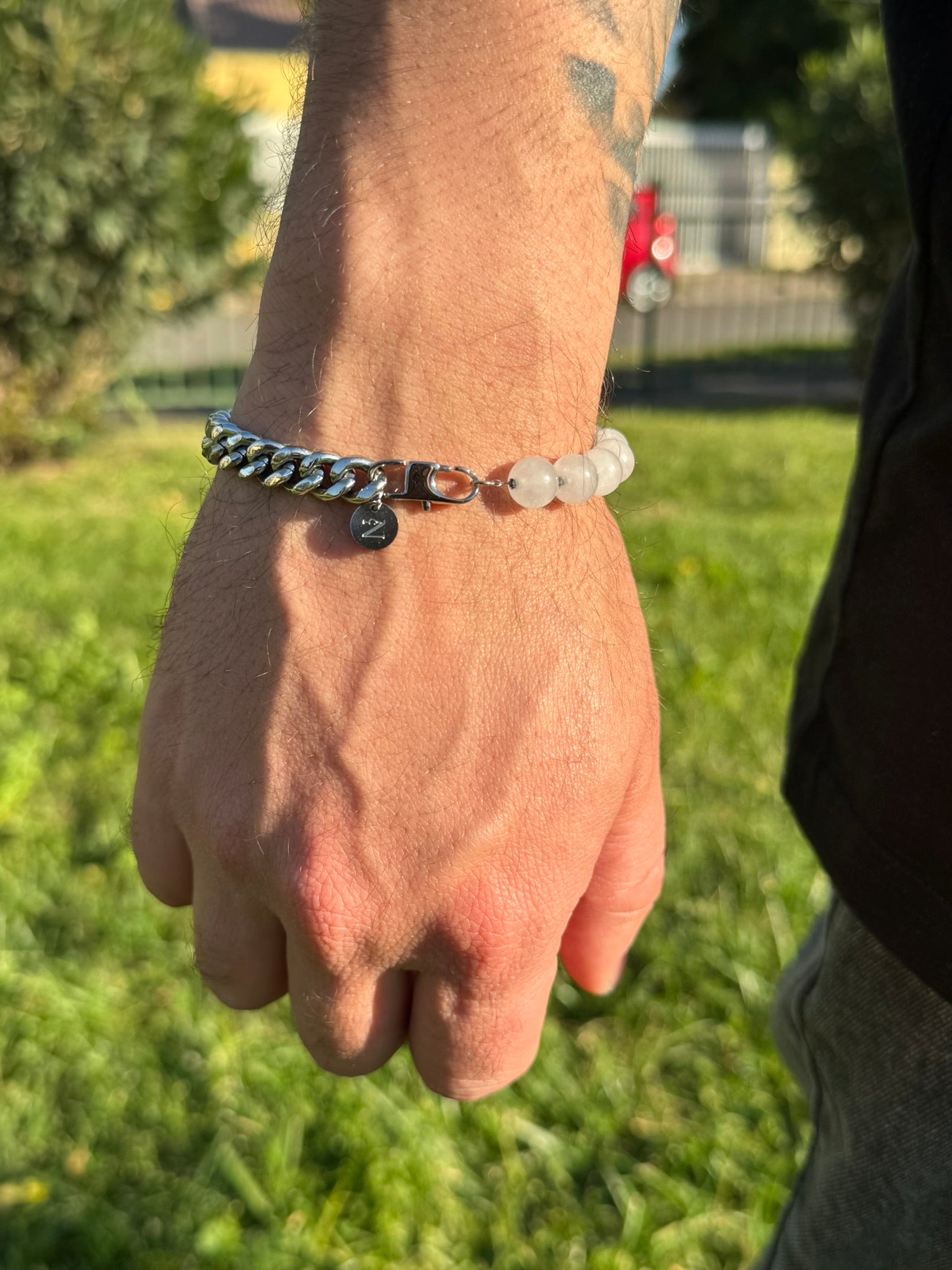 Pulsera Chain & Stone Silver