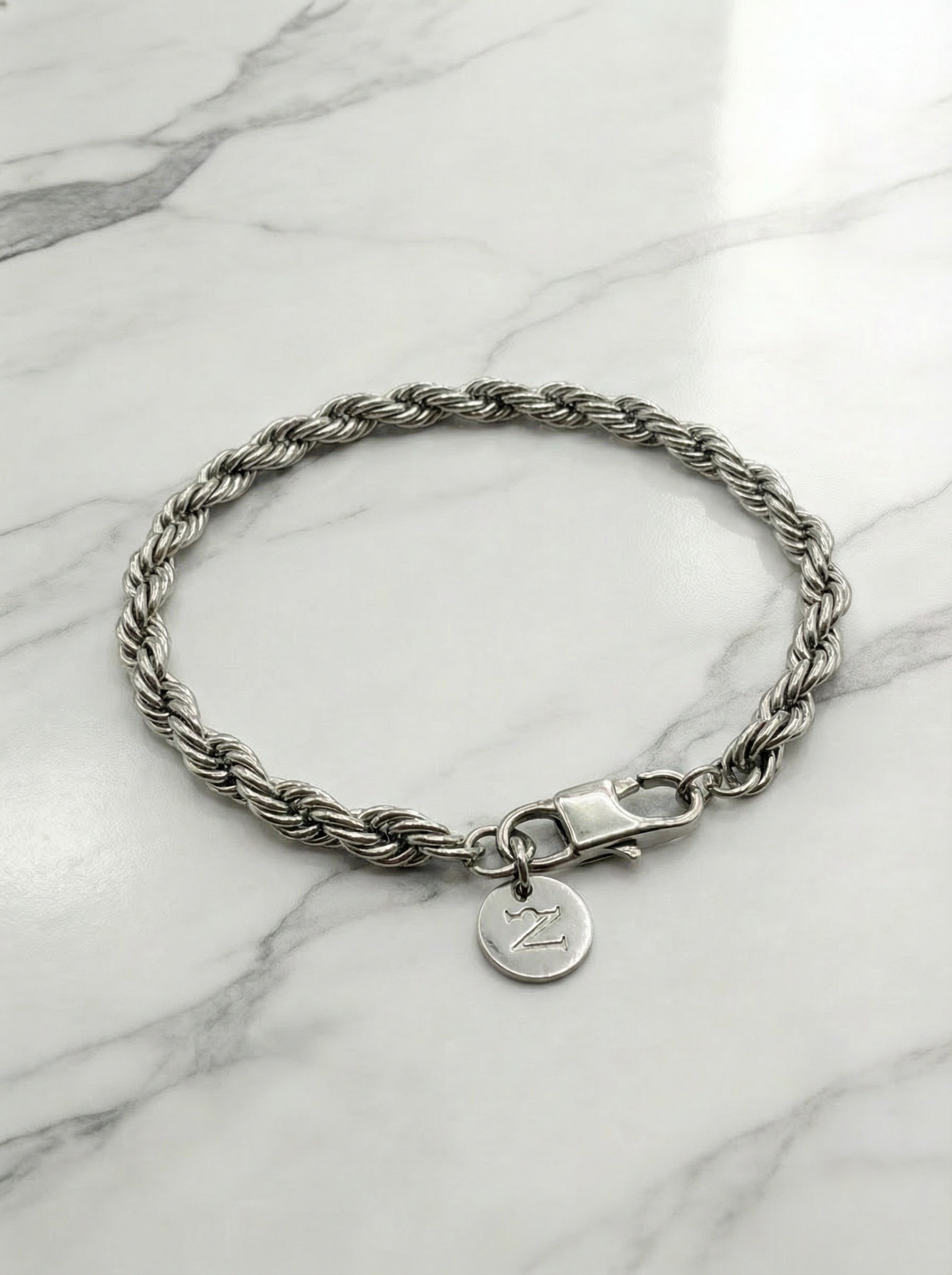 Detalle trenzado pulsera acero plateado 6mm New Concept Braid Silver