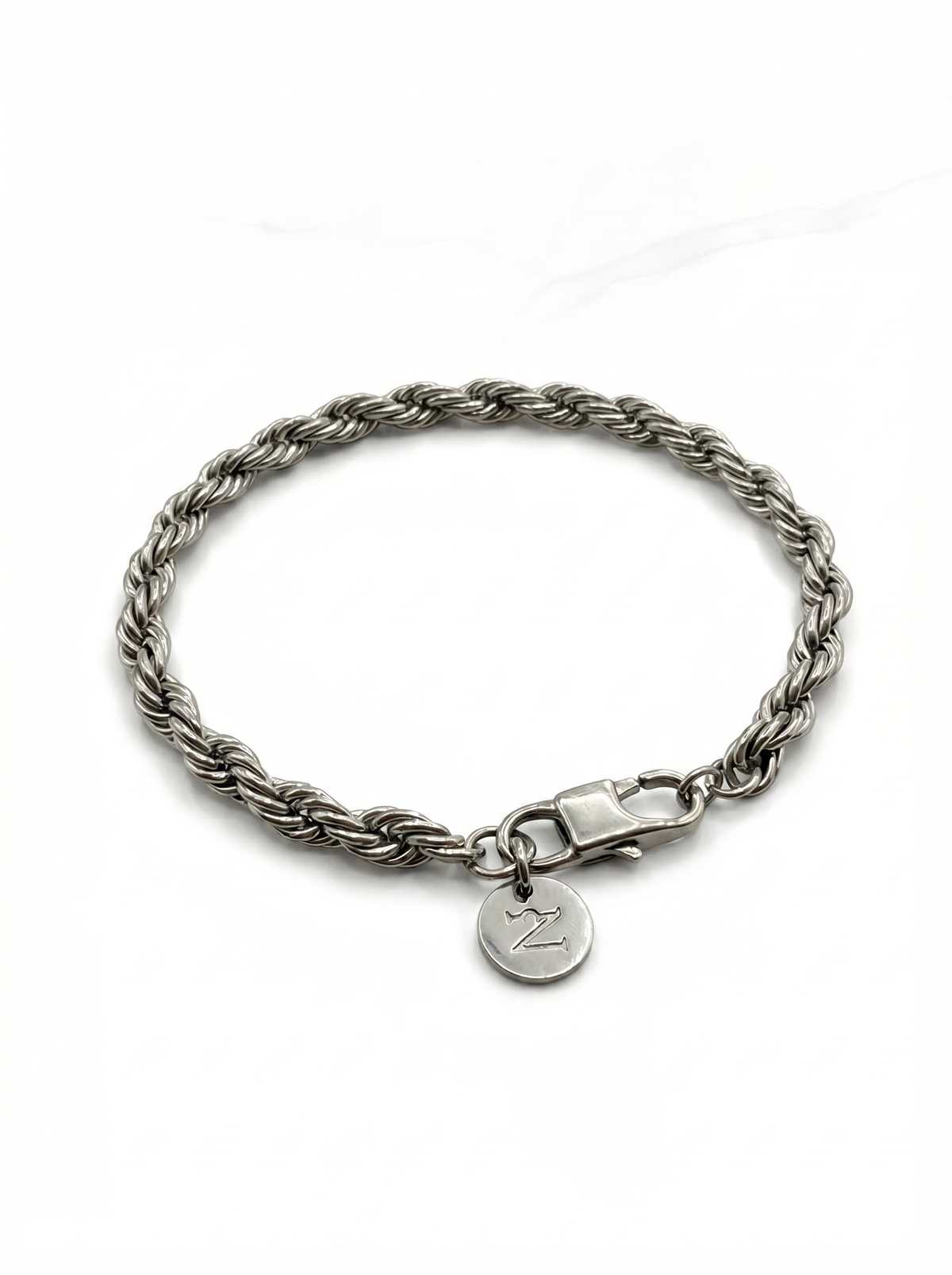 Pulsera hombre cadena trenzada acero inoxidable plateada 6mm New Concept Chile Braid Silver