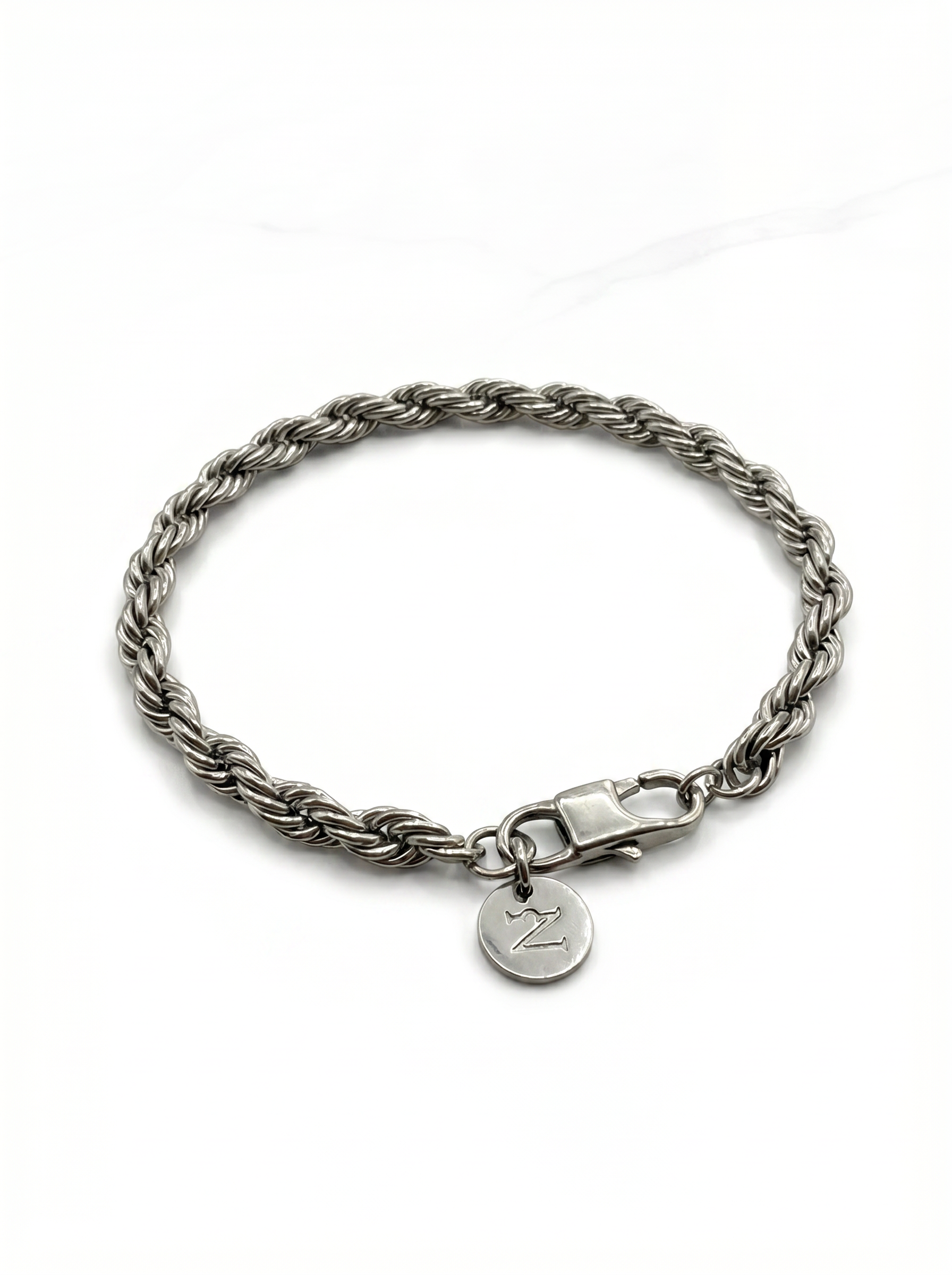 Pulsera hombre cadena trenzada acero inoxidable plateada 6mm New Concept Chile Braid Silver