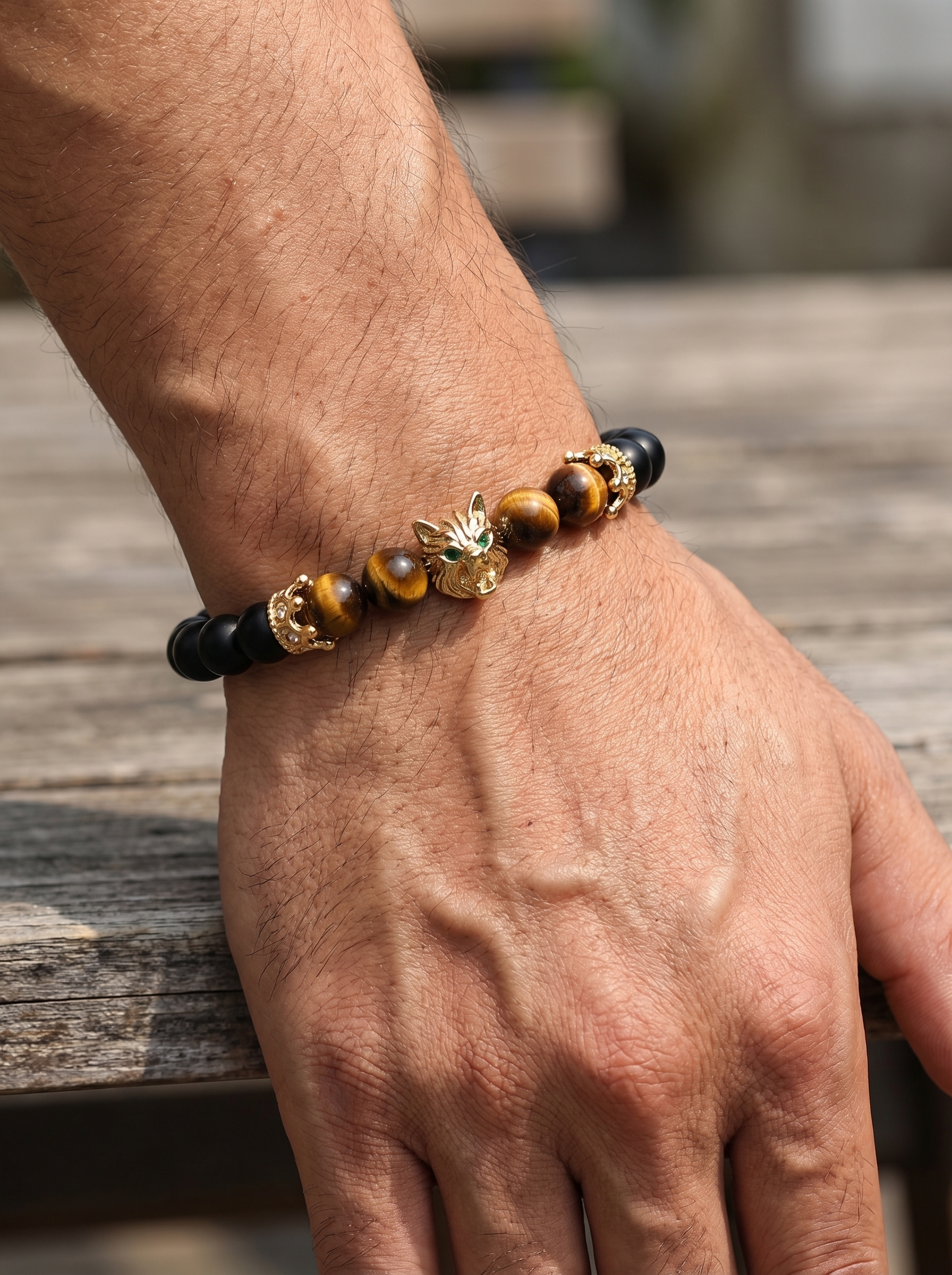 Pulsera Alpha Wolf dije lobo cobre coronas New Concept Chile
