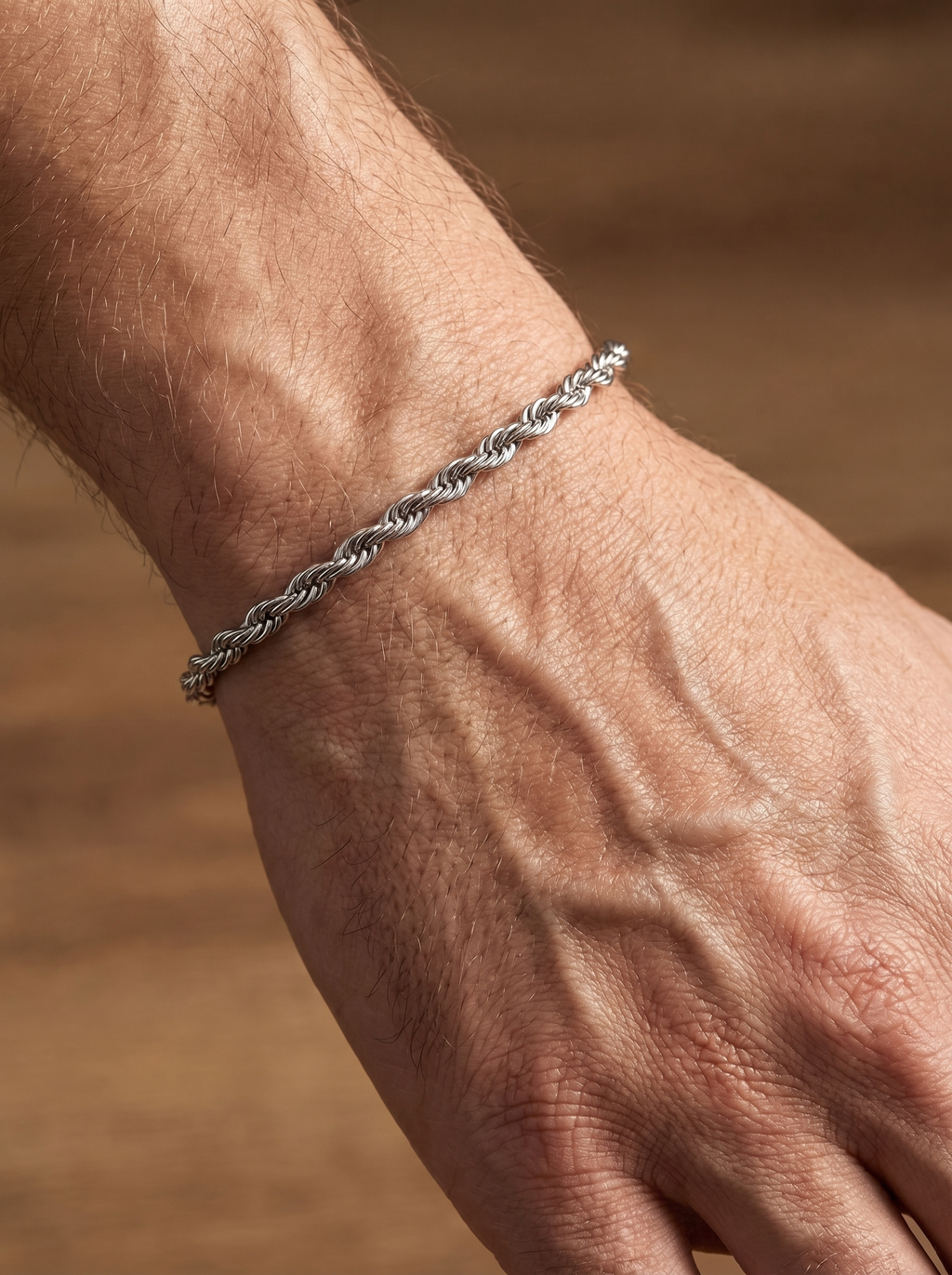 Pulsera Silver Rope Plata 925 lifestyle muñeca hombre New Concept Chile