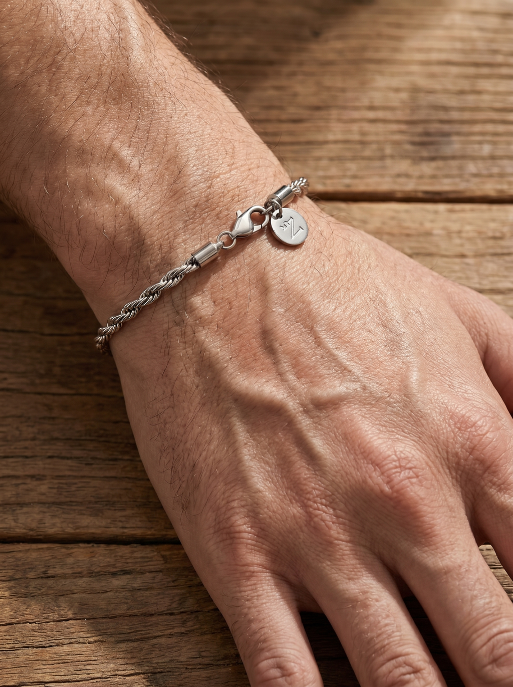 Pulsera Rope 3mm Silver acero inoxidable masculina New Concept Chile