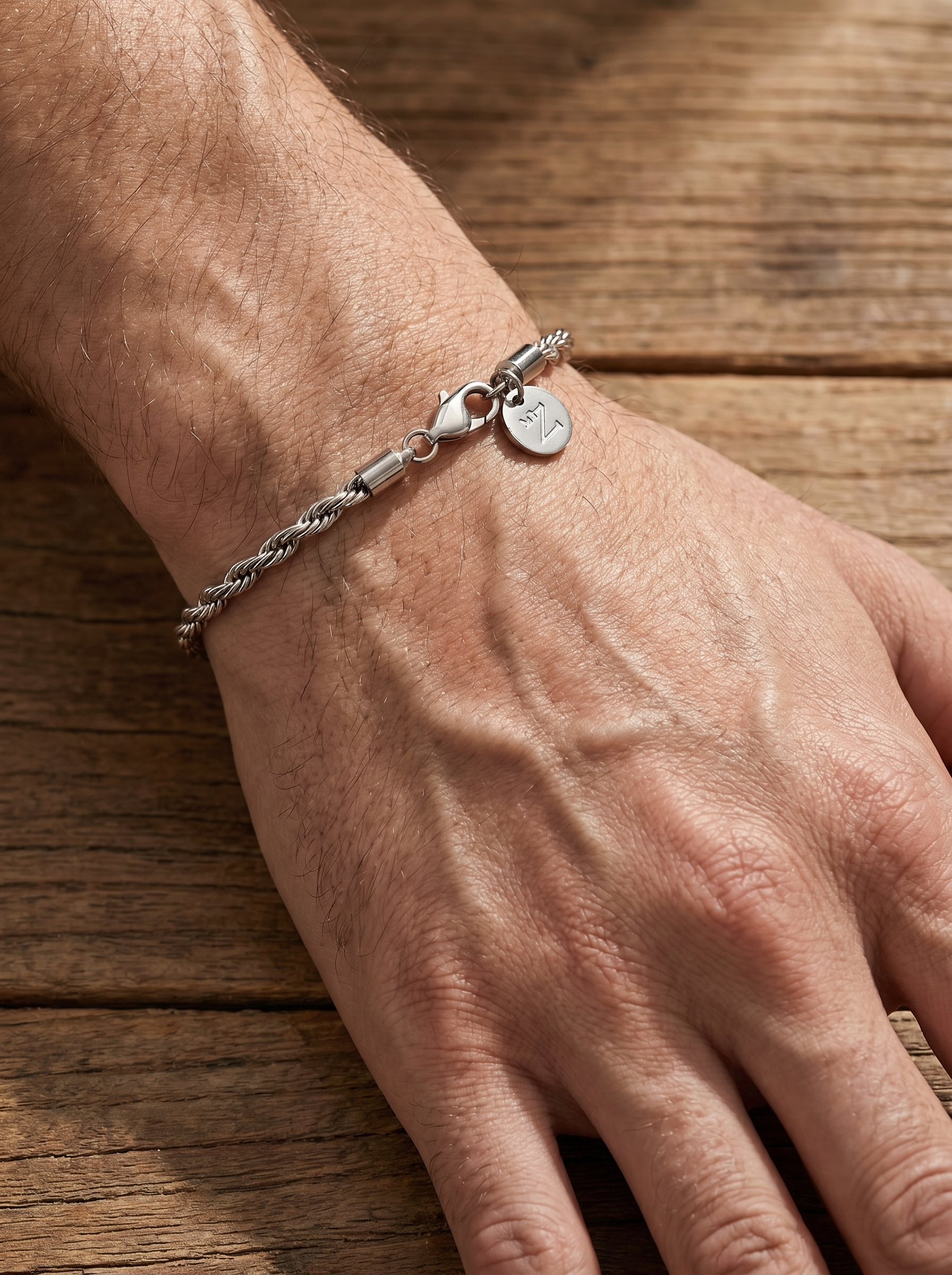 Pulsera Rope 3mm Silver acero inoxidable masculina New Concept Chile