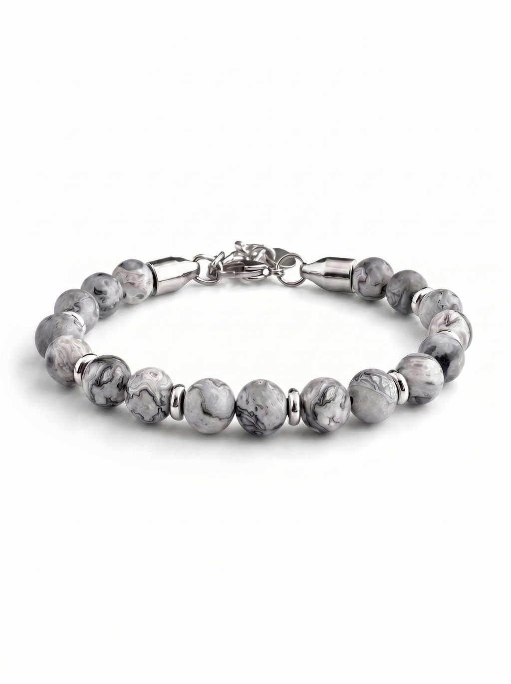 Pulsera hombre piedras naturales acero ajustable New Concept Chile Oculus