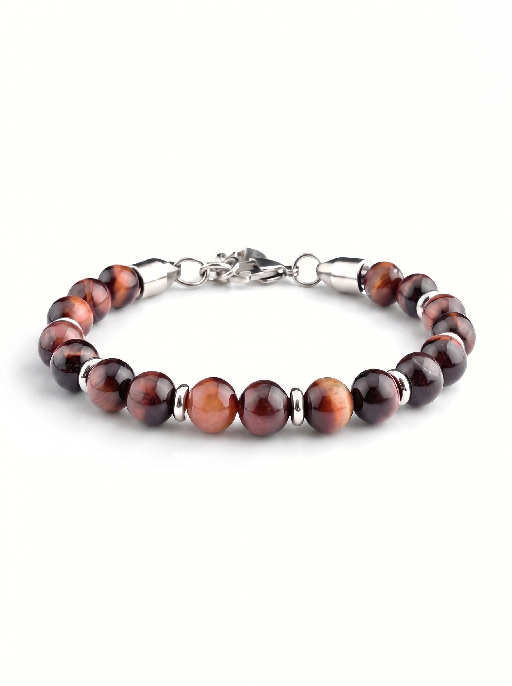 Detalle piedras naturales 8mm cierre acero pulsera New Concept Oculus