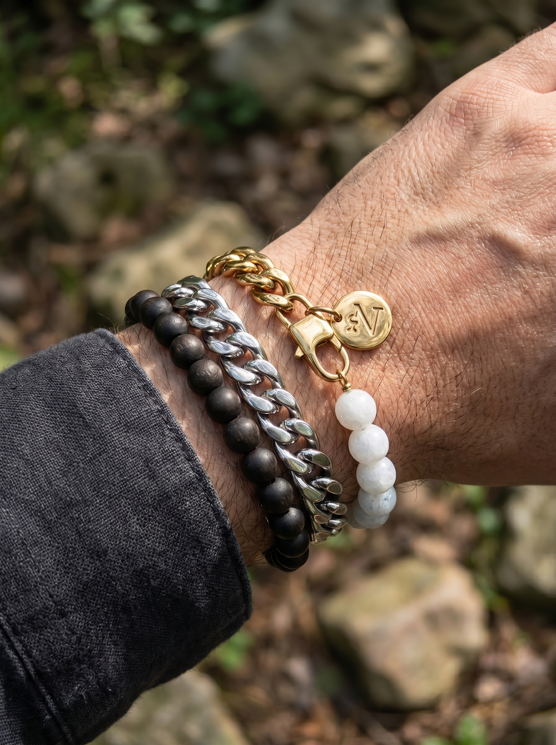 Pulsera Chain & Stone Gold