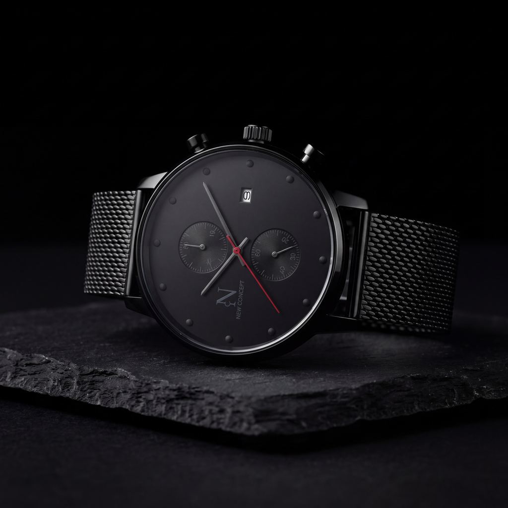 Reloj New Concept ShadowX negro total hero shot editorial