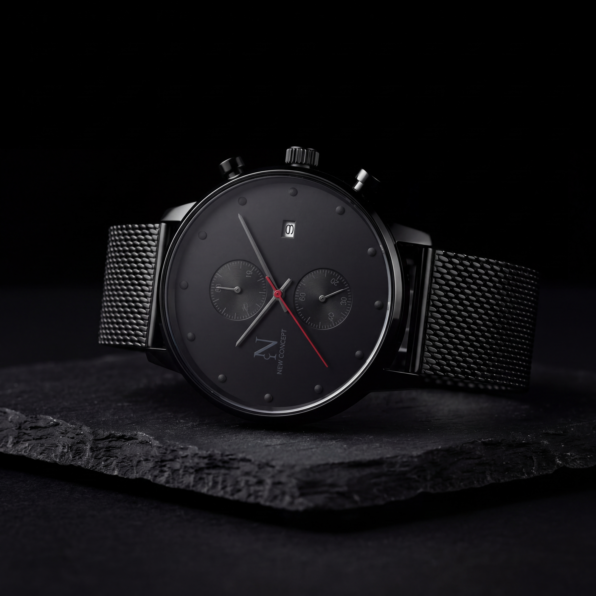 Reloj New Concept ShadowX negro total hero shot editorial