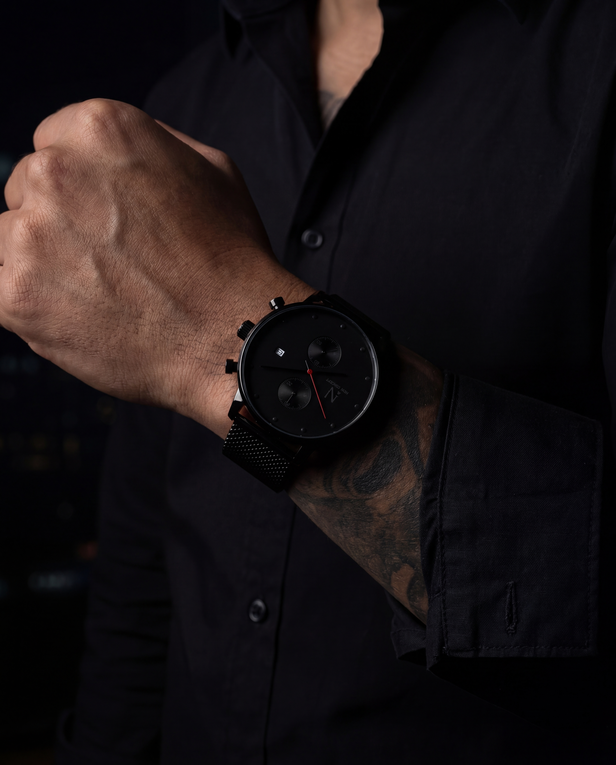 Reloj New Concept ShadowX muñeca hombre camisa negra urbano