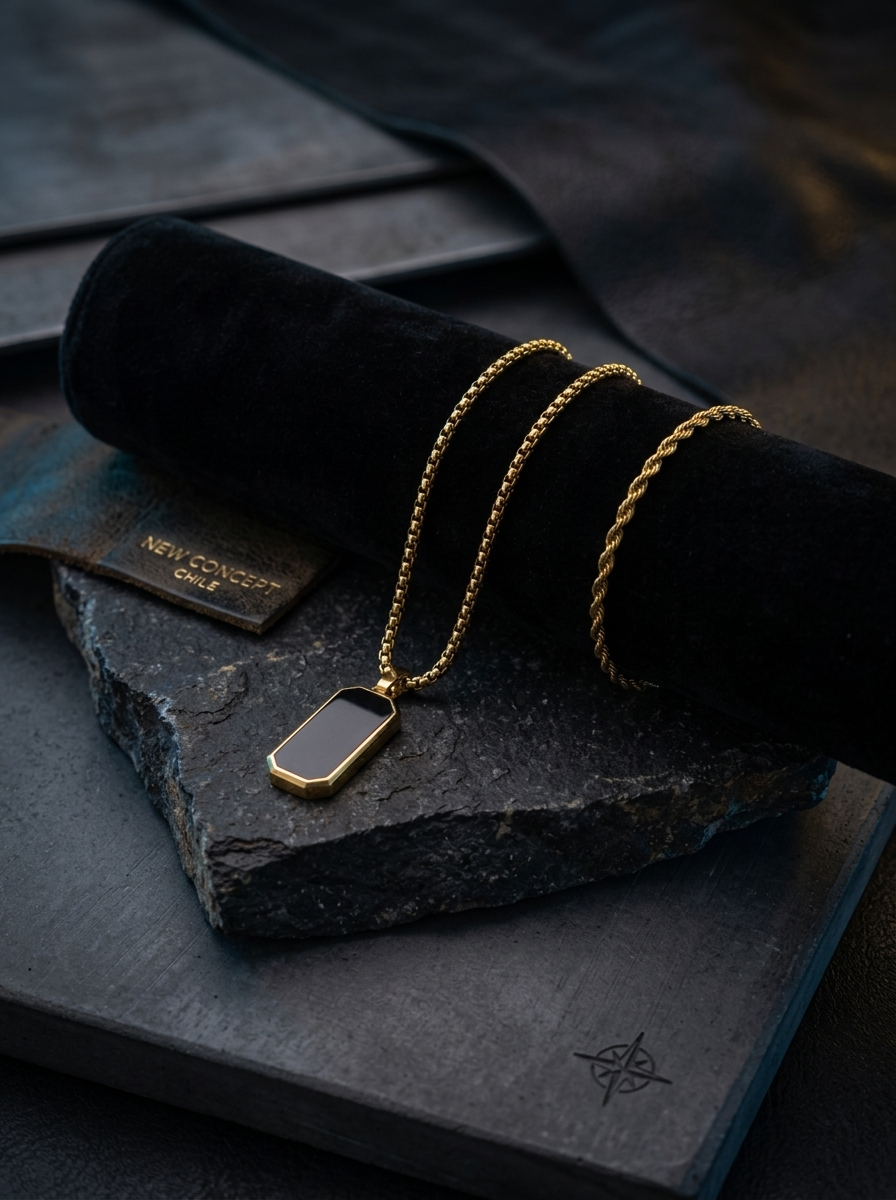 Collar Eclipse Dorado + Pulsera Rope 3mm Gold