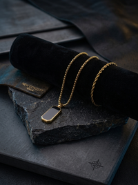 Collar Eclipse Dorado + Pulsera Rope 3mm Gold