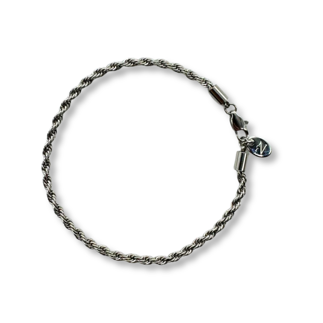 Collar Octavus Silver + Pulsera Rope 3mm Silver