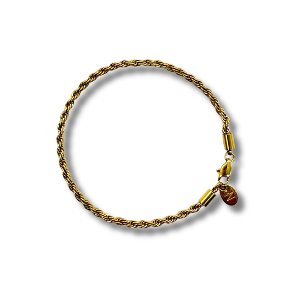 Pulsera hombre cadena rope acero dorada 3mm New Concept Chile Rope Gold