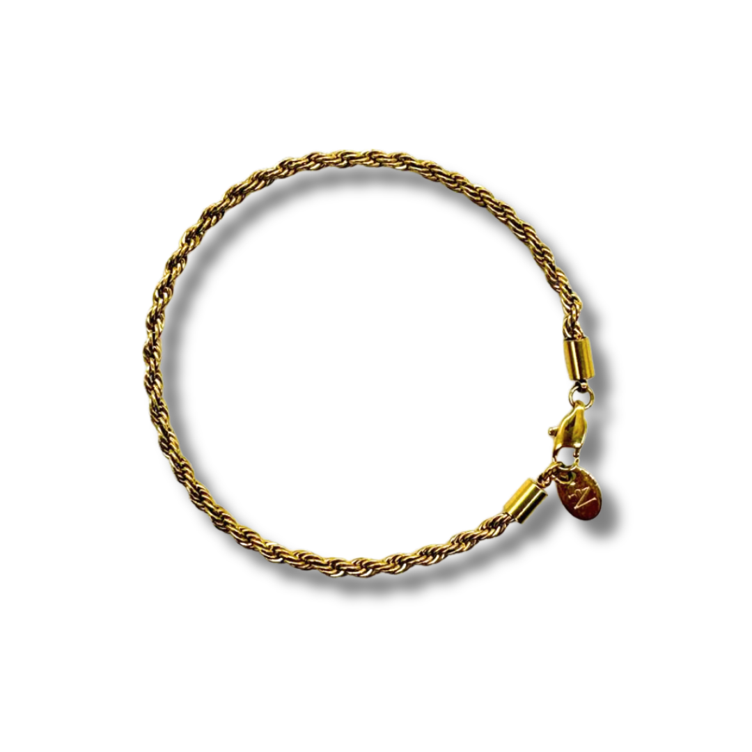 Collar Eclipse Dorado + Pulsera Rope 3mm Gold