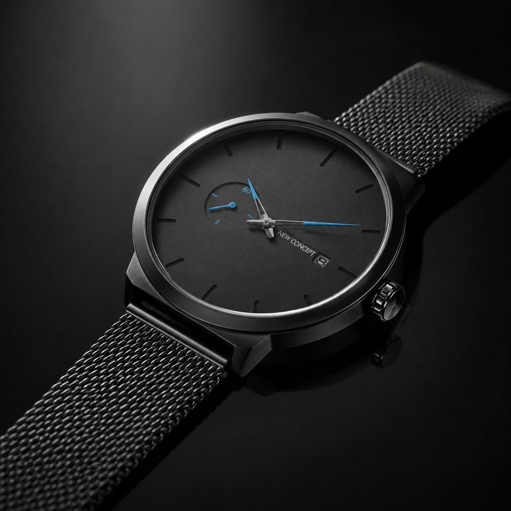 Reloj New Concept SpectrumX hero angular fondo negro mesh premium