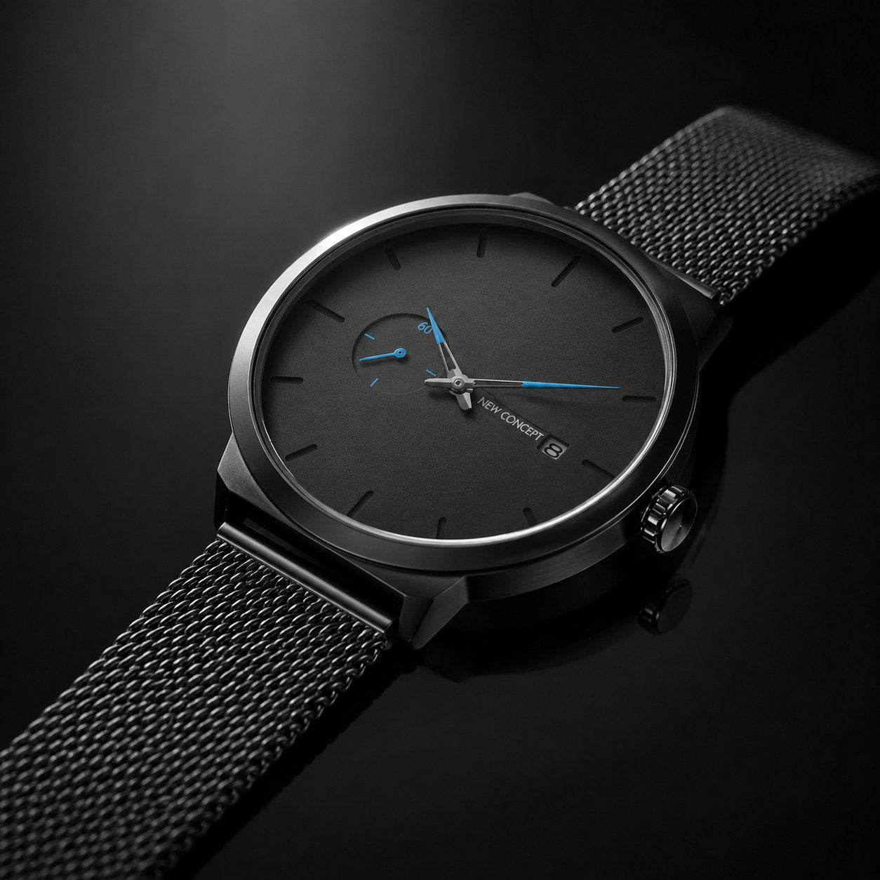 Reloj New Concept SpectrumX hero angular fondo negro mesh premium