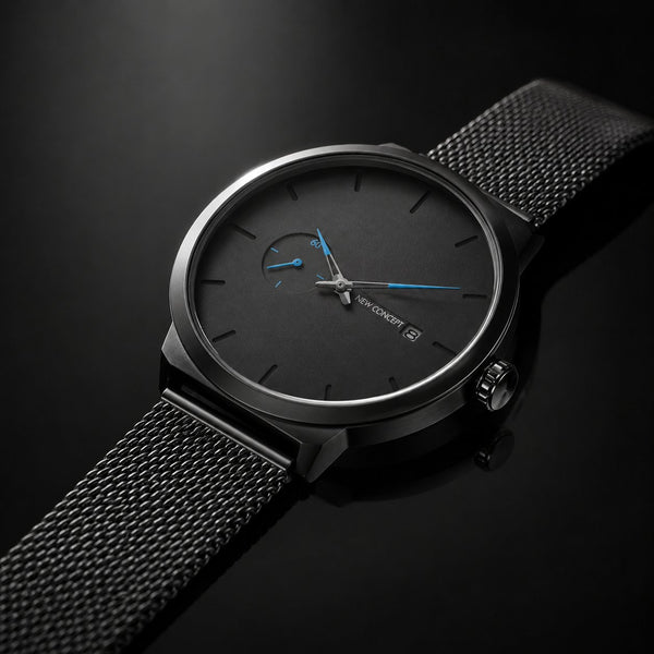 Reloj New Concept SpectrumX hero angular fondo negro mesh premium